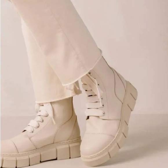 ALOHAS Can Can Leather Lace up Boot in Beige EU 36/US 6 - Picture 3 of 16